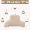 thumbnail image 4 of Faux Fur Reading Pillow Large Adult Teens Back Rest Pillow with Arms, Bedrest Pillow for Sitting Up in Bed (Ivory,Large), 4 of 14