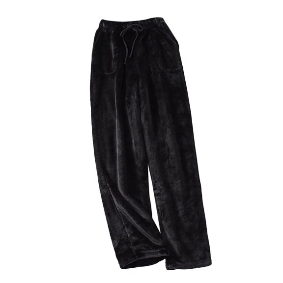 FYDUU Men's Pajama Pants Mens Pajama Pants Autumn Winter Flannel Wide Leg Trouser Large Size Loose Warm Thick Home Pajamas Baggy Trendy Slacks