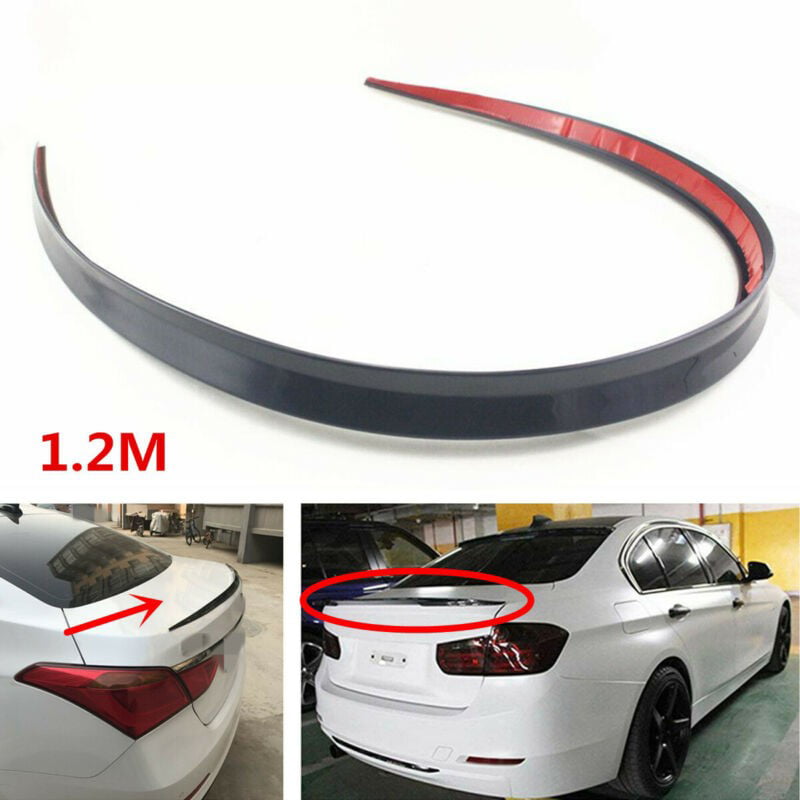 Universal Rear Trunk Car Spoiler Lip Tail Wing Lid Sticker Glossy Black 99CM