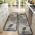 thumbnail image 4 of Kitchen Rugs Sets Of 2,Gray Gold Hexagon Marble Pattern Anti Fatigue Kitchen Mat Rugs Non Slip Washable,Decorative Kitchen Floor Mats for Kitchen,Sink,Laundry,17"x47"+17"x47", 4 of 5