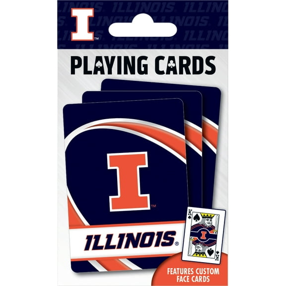 MasterPieces Officially Licensed NCAA Illinois Fighting Illini Playing Cards - 54 Card Deck for Adults