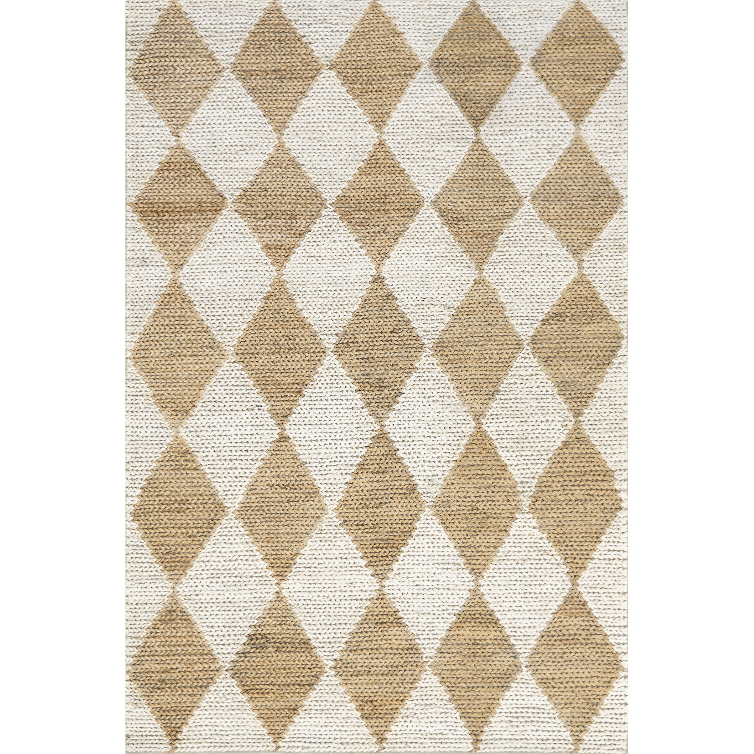 nuLOOM Chaya Diamond Striped Jute Blend Area Rug, 5' x 8', Natural