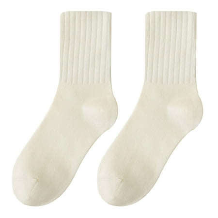 

6 Pairs Socks for Women Women Solid Color Socks Mid Tube Autumn And Qinter All Long Tube Pure Cotton Pile Socks Womens Socks
