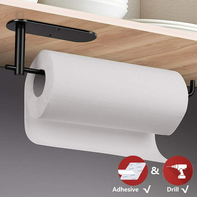 PHANCIR Kitchen Paper Towel Holder Wall Mount Under Self