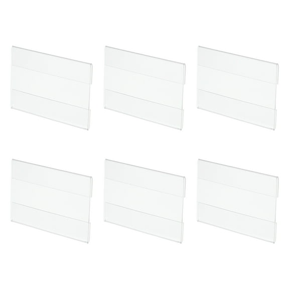 Wall Mount Acrylic Sign Holder 3.5 x 2.4 Inch Clear Plastic Wall Sign Holder Horizontal Acrylic Frame, Pack of 6