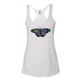thumbnail image 2 of Wild Bobby, Colorful Rainbow Patterned Butterfly Animal Lover Tri-Blend Racerback Tank Top, Heather White, X-Large, 2 of 3