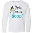 thumbnail image 3 of Inktastic Up to Snow Good with Snowman and Snowflakes Long Sleeve Youth T-Shirt, 3 of 5