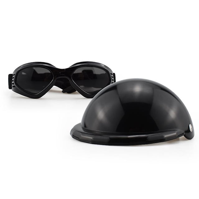 Conjunto de casco y gafas para perros, casco para mascotas, gafas de sol, sombrero de seguridad ajustable para perros en motocicleta, talla M