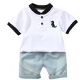 thumbnail image 2 of Uxgjfwu Kids Outfit Set Short Sleeve Tops Shirts Sets Graphic Thin Shirt Casual Clothes 1-7 Years Boys Clothing Sets, 2 of 4