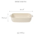 thumbnail image 2 of Ceramic 16" x 10.5" Rectangular Baker - Pacifica Collection, Vanilla | Oven & Dishwasher Safe Bakeware | Food Safe Glazing | Restaurant Quality Dinnerware, 2 of 2