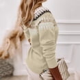 thumbnail image 6 of Edvintorg Womens Sweater Plus Size Fashion Crew Neck Casual Pullover Top Long Sleeve Loose Knit Sweaters Women's Clothes S-3XL Khaki, 6 of 7