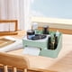 thumbnail image 5 of Organizador multifuncional de pañuelos de escritorio con compartimentos: para pañuelos, bolígrafos y mandos a distancia. Dispensador de servilletas de plástico para dormitorio, baño y salón. Verde,, 5 of 6
