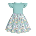 thumbnail image 5 of ATOGUTA Birthday Dresses for Girls Ruffle Sleeve Easter Dresses Girl Long Midi Springs Dress Kids Smocked Flare Summer Dress Size 3T-14. Mint Green, 5 of 6