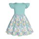 thumbnail image 4 of Vestido de manga corta con cuello redondo y estampado infantil, de poliéster, con mangas voladoras y cuello redondo, talla mediana, para primavera y verano., 4 of 5
