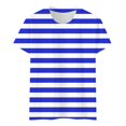 thumbnail image 5 of TSADFHJI T-Shirts Graphiques pour Femmes Classique Polyvalent Quotidien Manches Courtes Rayé Léopard Camo Color Block Col Rond T-Shirt 3 TG Bleu, 5 of 5