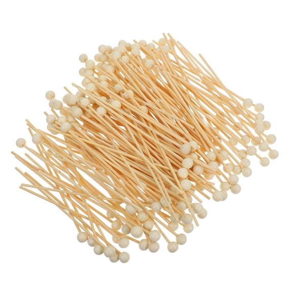 Miangastore 200pcs Sticks with Ball Wooden Sticks Wood Swizzle Cake Pop Sticks Drink Stirrers for Lollipop Coffee Appetizer 15cm