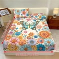 thumbnail image 2 of COEQINE Twin XL Sheet Set 3 Pieces Bed Sheets Set, Soft Breathable Easy Care Bedding Set All Season Long Lasting Bottom Bedsheet for Twin XL Size Bed, Butterfly Boho Hippie Floral, 2 of 5
