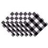 Yourtablecloth Buffalo Plaid 100% Cotton Cloth Checkered Dinner Table Napkins Vibrant Colors Soft & Super Absorbent Napkins 20 x 20 Set of 6 Black and White