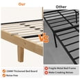 thumbnail image 4 of Rattan King Bed Frame– Platform Bed Frame with Rattan Headboard & LED Lights, Under Bed Storage, Wooden Legs Support, Noise-Free, No Box Spring Needed, 4 of 9