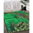 thumbnail image 3 of Ahgly Tapis Rectangulaire Lavable en Machine Intérieur Transitionnel Vert Armée, 7 Pieds x 9 Pieds, 3 of 7