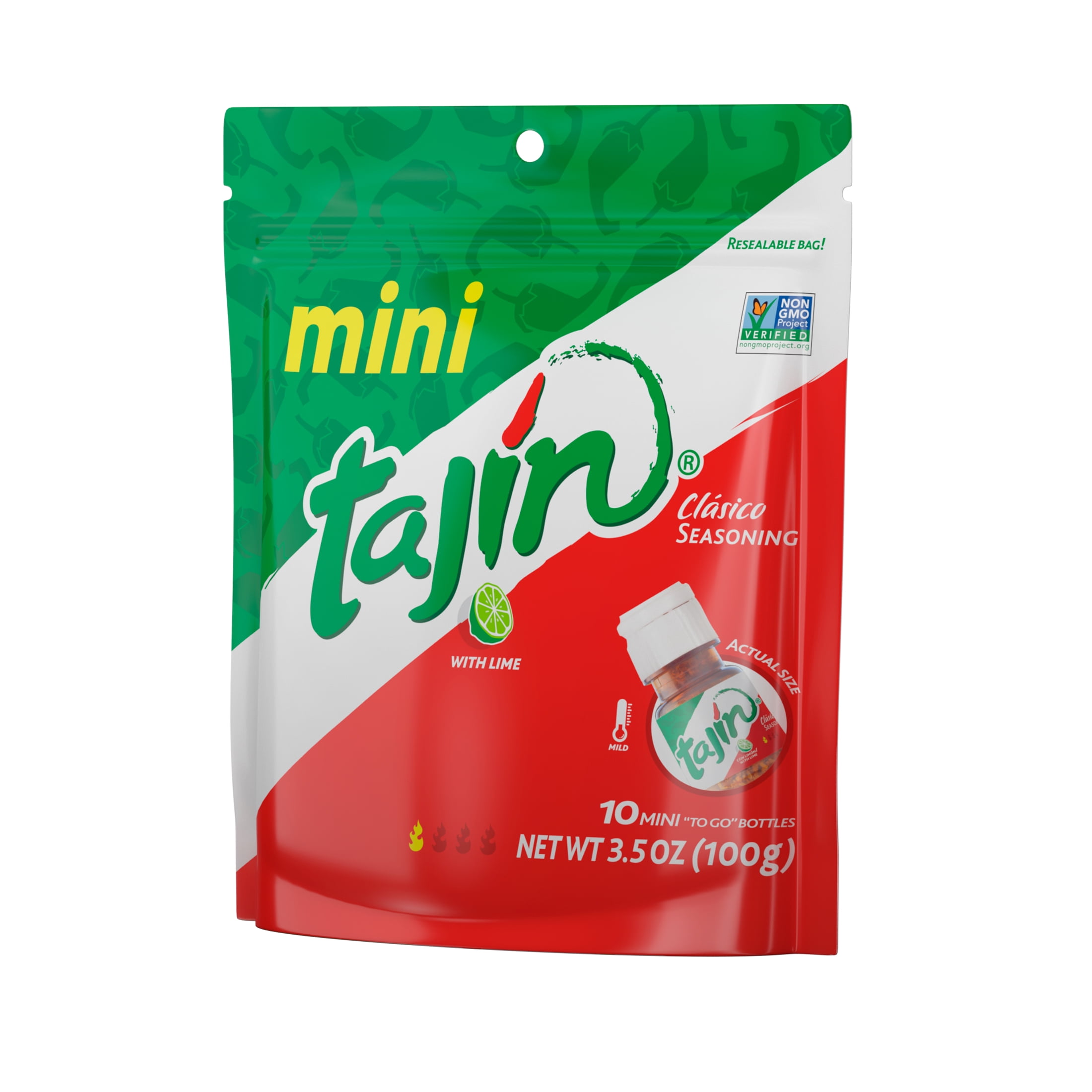 (10 pack) Tajin® Clasico Seasoning, Mexican Chili Lime Seasoning, 0.35 oz Mini Tajin® Bottles