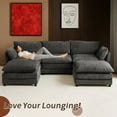 thumbnail image 5 of HOMYEDAMIC 110” L Shaped Modular Sectional Sofa Cloud Couch with Ottoman Chenille Deep Seat Sofa with Pillow for Living Room, Bedroom and Apartment, 5 of 7