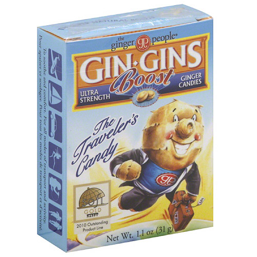 The Ginger People GinGins Boost Ginger Candies, 1.1 oz, (Pack of 24