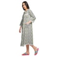 thumbnail image 2 of Moomaya Robe de Nuit Imprimée Longueur Genou en Coton avec Bordure en Dentelle Manches 3/4 pour Femmes, 2 of 5