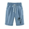thumbnail image 1 of Pantalones Cortos Casuales Impresos de la Cintura Elástica con Bolsillos, Pantalones Casuales para Todo el Uso Diario de la Temporada, 1 of 3