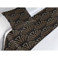 thumbnail image 3 of Art Deco Bed Runner Set, Shell Shapes Nostalgic Waves Geometric Style of Retro Repetitive Pattern, Decorative Bedding Scarf & a Pillow Sham for Hotels Homes, Twin, Brown Black and Ecru, by Ambesonne, 3 of 3