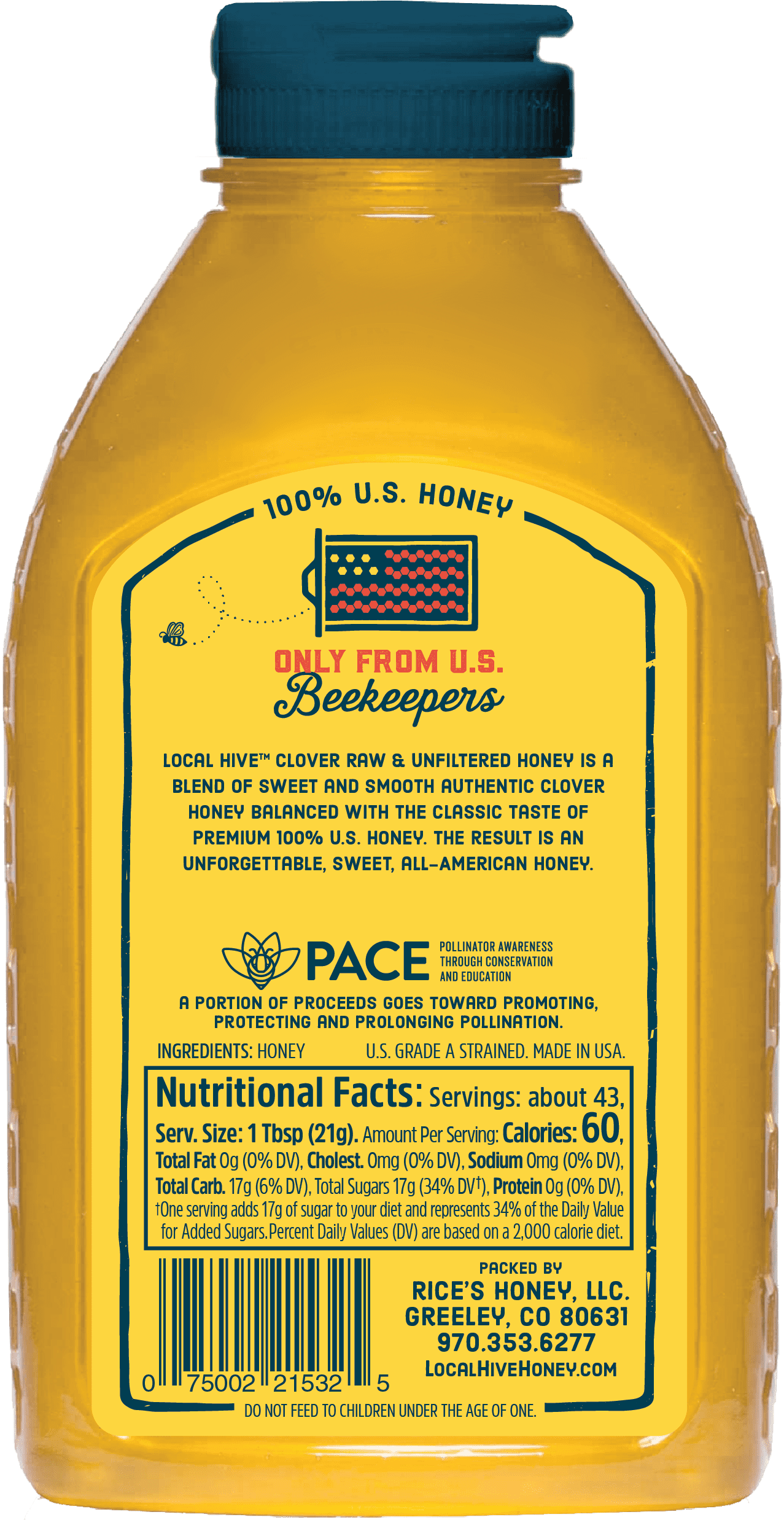 Local Hive, Raw & Unfiltered, 100% U.S. Clover Honey Blend