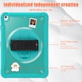 thumbnail image 2 of Allytech Shockproof Case for Apple iPad 6th 5th Gen, iPad 9.7" 2018/2017, 360 Rotating Stand Translucent Back Cover Shockproof Adjustable Shoulder Strap Kids Friendly with Pencil Holder - Blue, 2 of 12