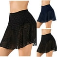 thumbnail image 4 of Inleife Fashion Women Comfortable Casual High Waisted Solid Color Swimming Skirt Beach Pants Skirt Black L, 4 of 4