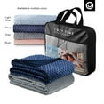 thumbnail image 2 of Cozy Tyme Bisa Weighted Blanket - 15 Pound Dot Velvet Cover 48"x 72" Navy, 2 of 10