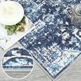 thumbnail image 7 of Hasoo Area Rug 8' x 10' Rug for Living Room Foldable Thin Rug Oriental Distressed Carpet, Blue, 7 of 7