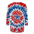 thumbnail image 5 of FAVIPT 4th of July Womens Shirts 3/4 Sleeve Crew Neck Tops American Flag Patriotic Print Blouses Casual Dressy Summer 2025 Tunic Tees Multicolor,XL, 5 of 5
