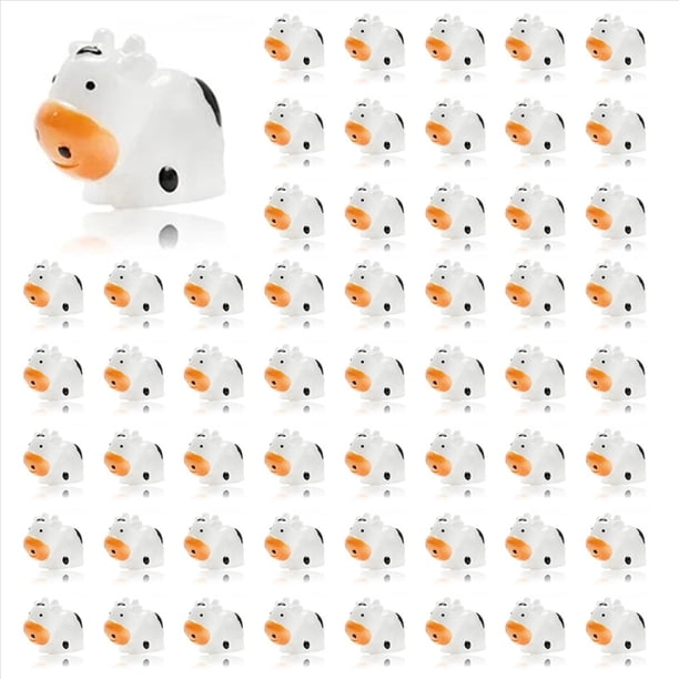100 Piezas Mini Figuras de Vaca Resina Vaca Animales en Miniatura Figuras de Hadas Jardín Miniatura Paisaje Manualidades DIY