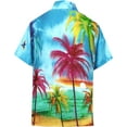 thumbnail image 2 of LA LEELA Men's Hawaiian Shirts Short Sleeve Button Down Shirt Men's Holiday Shirts Summer Beach Casual Aloha Tropical Shirts for Men Funny S Palm Evening, Blue, 2 of 7
