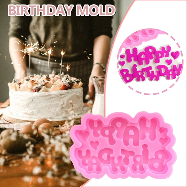 pstuiky Letra de chocolate de feliz cumpleaños, letra grande para pastel (2 unidades)