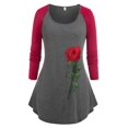 thumbnail image 1 of Camiseta Talla Extra Manga Raglán Rosegal Mangas largas de talla grande, 1 of 5