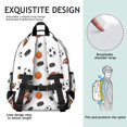 thumbnail image 5 of Football and Hockeyball White Pattern Cute School Backpack Bag for School with Padded Back and Adjustable Shoulder Straps 15.25"x11.5"x5.25", 5 of 5