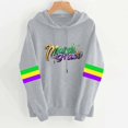 thumbnail image 2 of Byworldtasic Mardi Gras Outfit for Women Embroidery Hooded Sweatshirt Party Carnival Long Sleeve Tees Tops, 2 of 4