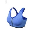 thumbnail image 4 of Gustave Women's Zip Front Close Sports Bra Seamless Wirefree Padded Racerback High Impact Workout Gym Yoga Bras Tank Top "M, Blue", 4 of 10