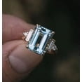 thumbnail image 2 of 925 Solid Sterling Silver Natural Aquamarine Anniversary Ring Gift Free Ship, 2 of 2