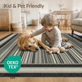 thumbnail image 4 of ODIKA Layering Vertical Band Slim Frame Crisp Geometric Striped Stripe Stain Resistant Low Profile for Dorm Room, Small Living Apartment, 4 of 7