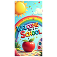 thumbnail image 2 of Colorful Welcome Back to School Banner, with Sun Apple Pencils and Rainbows, Backdrop for School Opening Party Classroom Decorations School Events Photography Props, 2 of 4