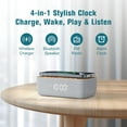 thumbnail image 2 of Alarm Clock Radio with Wireless Charging, Fast Magnetic Charging for Phone/iPhone, Bluetooth Speaker, FM Radio, Dimmable Digital Clock for College Dorm, Bedroom, Bedside, Desk, 2 of 7