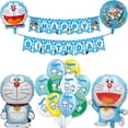 thumbnail image 2 of Globos de aluminio de Doraemon, dibujos animados de gato azul, globos de látex, pancarta de feliz cumpleaños, suministros de decoración para fiestas, juguetes para niños, adorno para tarta para niño, 2 of 5