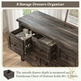 thumbnail image 4 of EnHomee Dresser for Bedroom Wooden Dresser TV Stand Farmhouse Dresser with 8 Drawers, Dark Rustic Oak, 4 of 7
