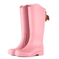 thumbnail image 3 of FRSASU Women's Knee‑High Waterproof Rain Boots Tassel Decor Matte Tall Boots Non‑Slip Sole for Rainy Days & Daily Wear Pink, 3 of 8